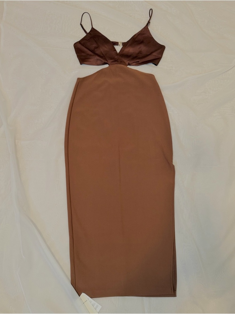 *NWT* A&F Mixed Fabric Midi Dress- Brown, Size: M - Picture 5 of 8